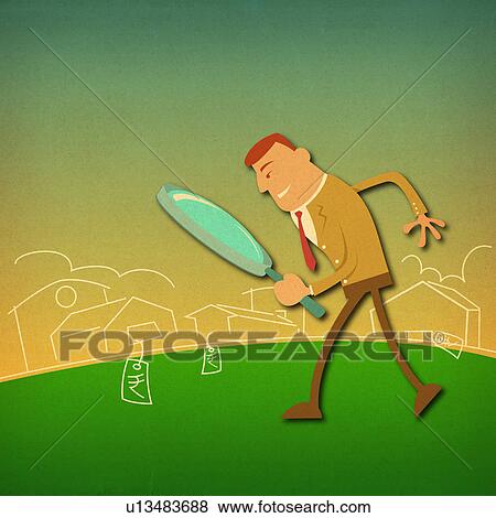 Businessman searching home View Large Photo Image Stock Photo - Businessman searching home. Fotosearch