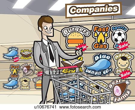 Stock Image - Businessman shopping. Fotosearch