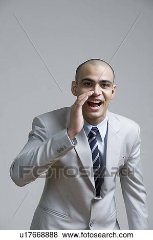Stock Photo - Businessman shouting. Fotosearch