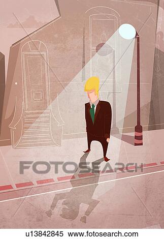Businessman standing under streetlight View Large Photo Image Stock Photography - Businessman standing under streetlight. Fotosearch