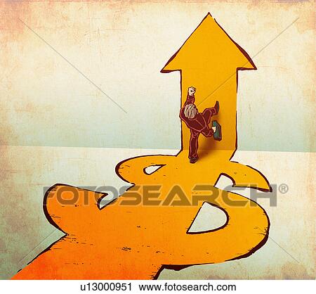 Businessman walking on dollar and arrow signs View Large Photo Image Stock Image - Businessman walking on dollar and arrow signs. Fotosearch
