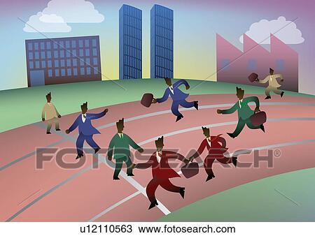 Businessmen in relay race with briefcases View Large Photo Image Stock Image - Businessmen in relay race with briefcases. Fotosearch