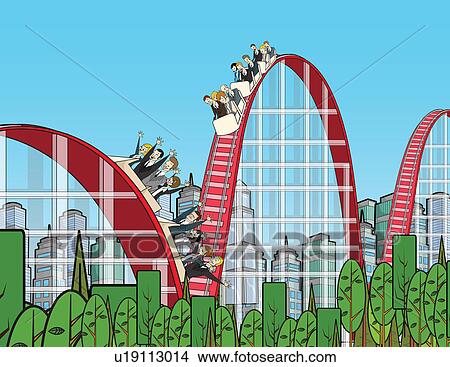 Businesspeople on rollercoaster View Large Photo Image Picture - Businesspeople on rollercoaster. Fotosearch