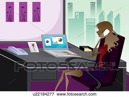 Stock Photo - Businesswoman working in an office. Fotosearch
