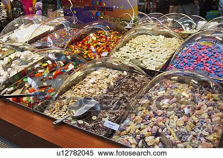 Stock Photography - Candies at a market stall, Republic of Ireland. Fotosearch