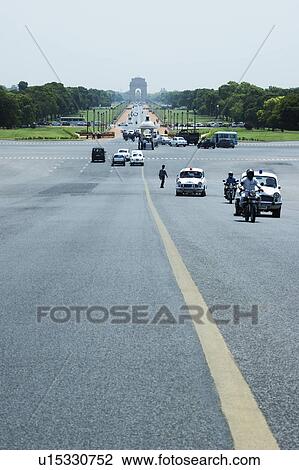 Cars moving on the road, India Gate, Rajpath, New Delhi, India View Large Photo Image Stock Image - Cars moving on the road, India Gate, Rajpath, New Delhi, India. Fotosearch