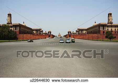 Cars moving on the road, Rashtrapati Bhavan, Rajpath, New Delhi, India View Large Photo Image Stock Image - Cars moving on the road, Rashtrapati Bhavan, Rajpath, New Delhi, India. Fotosearch