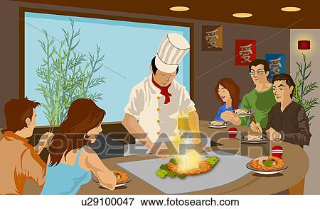 Chef cooking Japanese cuisine in a restaurant View Large Photo Image Stock Photo - Chef cooking Japanese cuisine in a restaurant. Fotosearch