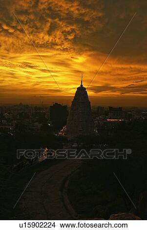 Picture - Cityscape viewed from fort at dusk, Amber, Amber Fort, Jaipur, Rajasthan, India. Fotosearch