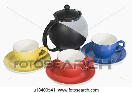 Close-up of a colorful tea set View Large Photo Image Stock Image - Close-up of a colorful tea set. Fotosearch