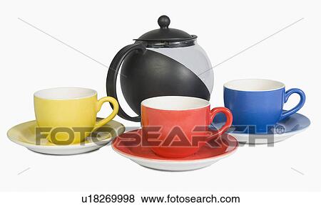 Close-up of a colorful tea set View Large Photo Image Stock Photo - Close-up of a colorful tea set. Fotosearch