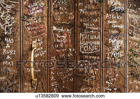 Close-up of a graffiti covered door, Oxford University, Oxford, Oxfordshire, England View Large Photo Image Stock Photo - Close-up of a graffiti covered door, Oxford University, Oxford, Oxfordshire, England. Fotosearch