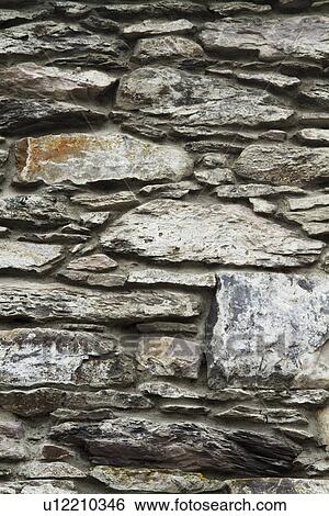 Stock Photograph - Close-up of a stone wall, Killarney, County Kerry, Republic of Ireland. Fotosearch