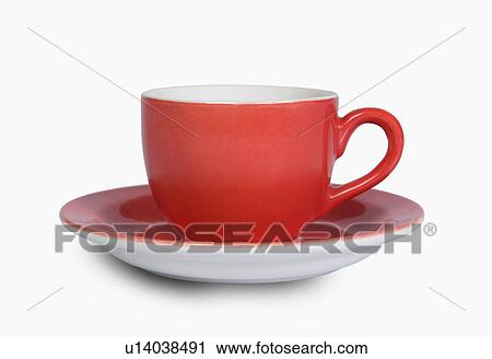 Stock Image - Close-up of a tea cup with a saucer. Fotosearch