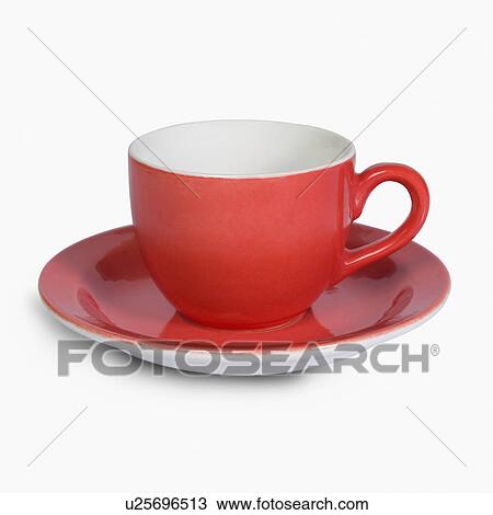 Stock Image - Close-up of a tea cup with a saucer. Fotosearch