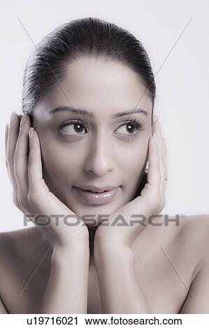 Stock Image - Close-up of a woman. Fotosearch