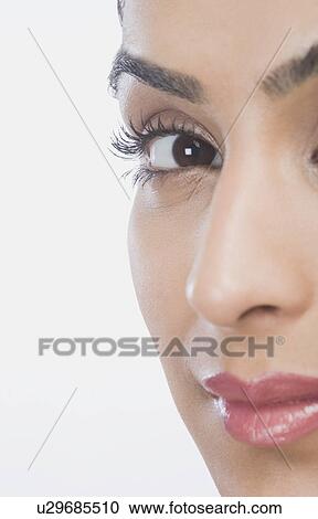 Stock Image - Close-up of a woman's face. Fotosearch