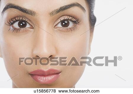 Close-up of a woman's face View Large Photo Image Stock Photo - Close-up of a woman's face. Fotosearch