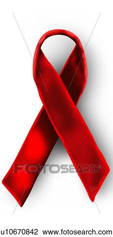 Stock Image - Close-up of an AIDS awareness ribbon. Fotosearch
