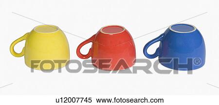 Close-up of colorful tea cups in a row View Large Photo Image Stock Photography - Close-up of colorful tea cups in a row. Fotosearch
