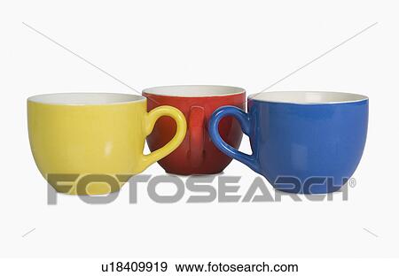 Close-up of colorful tea cups View Large Photo Image Stock Photo - Close-up of colorful tea cups. Fotosearch