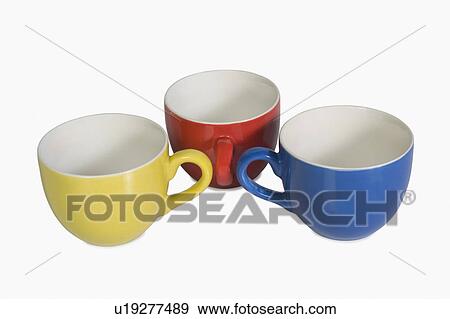 Stock Photo - Close-up of colorful tea cups. Fotosearch