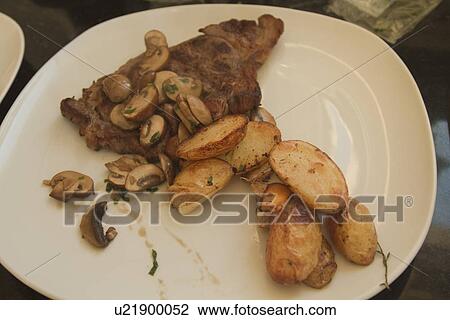 Stock Image - Close-up of food in a plate, Republic of Ireland. Fotosearch