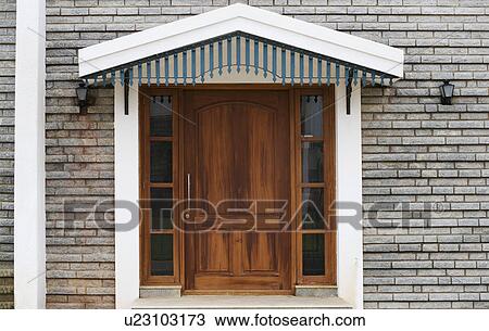 Stock Image - Closed door of a house, Bangalore, Karnataka, India. Fotosearch