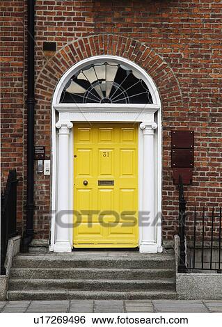 Stock Photograph - Closed door of a house, Dublin, Republic of Ireland. Fotosearch