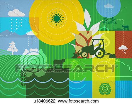 Stock Image - Collage of agricultural pictures. Fotosearch
