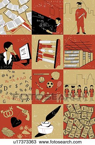 Collage of lifecycle of a person education View Large Photo Image Stock Image - Collage of lifecycle of a person education. Fotosearch