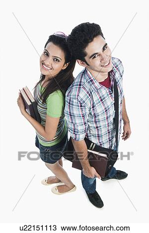 Stock Image - College friends smiling together. Fotosearch
