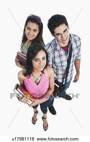 College friends smiling together View Large Photo Image Stock Photo - College friends smiling together. Fotosearch