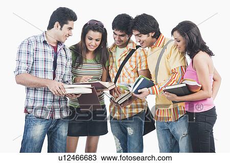 College students reading books View Large Photo Image Stock Image - College students reading books. Fotosearch