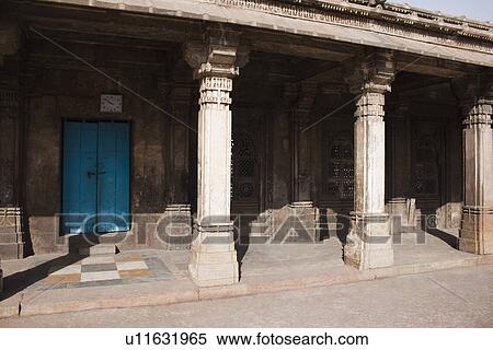 Stock Photography - Colonnade in a mosque, Sayad Sidi Mosque, Ahmedabad, Gujarat, India. Fotosearch