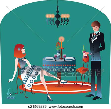 Stock Photograph - Couple having a candlelight dinner. Fotosearch