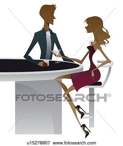 Couple having drinks in a bar View Large Photo Image Stock Photo - Couple having drinks in a bar. Fotosearch