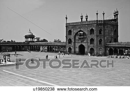 Courtyard of a mosque, Jama Masjid, Delhi, India View Large Photo Image Stock Photo - Courtyard of a mosque, Jama Masjid, Delhi, India. Fotosearch