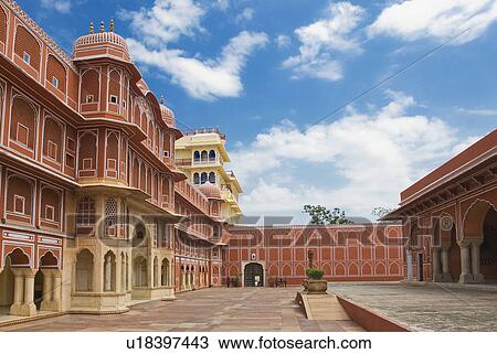 Courtyard of a palace, City Palace, Jaipur, Rajasthan, India View Large Photo Image Stock Image - Courtyard of a palace, City Palace, Jaipur, Rajasthan, India. Fotosearch