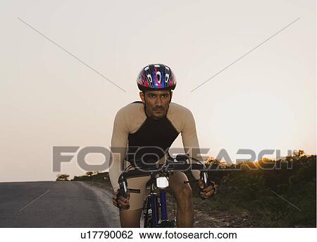 Stock Image - Cyclist on a racing bicycle. Fotosearch