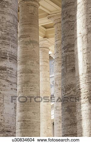 Picture - Details of columns, St. Peters Square, Vatican City. Fotosearch