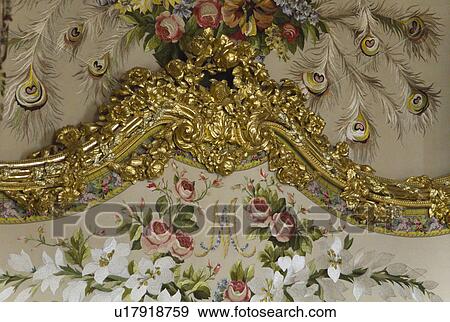 Stock Photo - Details of paintings on wall, Chateau de Versailles, Versailles, Paris, France. Fotosearch