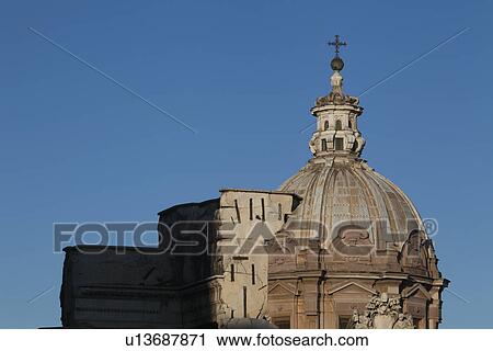Dome of a church, roman Forum, Rome, Lazio, Italy View Large Photo Image Stock Image - Dome of a church, roman Forum, Rome, Lazio, Italy. Fotosearch