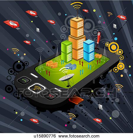 Stock Photograph - Emails being downloaded on a smart phone. Fotosearch