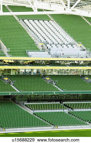 Empty rugby stadium, Aviva Stadium, Dublin, Republic of Ireland View Large Photo Image Stock Photo - Empty rugby stadium, Aviva Stadium, Dublin, Republic of Ireland. Fotosearch