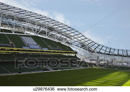 Empty rugby stadium, Aviva Stadium, Dublin, Republic of Ireland View Large Photo Image Stock Photograph - Empty rugby stadium, Aviva Stadium, Dublin, Republic of Ireland. Fotosearch