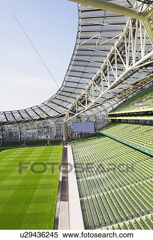 Empty rugby stadium, Aviva Stadium, Dublin, Republic of Ireland View Large Photo Image Stock Photography - Empty rugby stadium, Aviva Stadium, Dublin, Republic of Ireland. Fotosearch