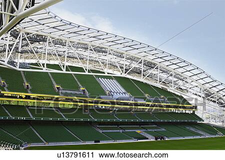 Empty seats in a rugby stadium, Aviva Stadium, Dublin, Republic of Ireland View Large Photo Image Stock Image - Empty seats in a rugby stadium, Aviva Stadium, Dublin, Republic of Ireland. Fotosearch