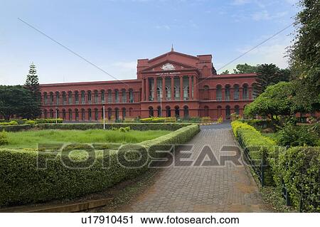 Stock Image - Facade of a courthouse, Karnataka High Court, Bangalore, Karnataka, India. Fotosearch