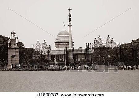Stock Photo - Facade of a government building, Rashtrapati Bhavan, Rajpath, New Delhi, India. Fotosearch
